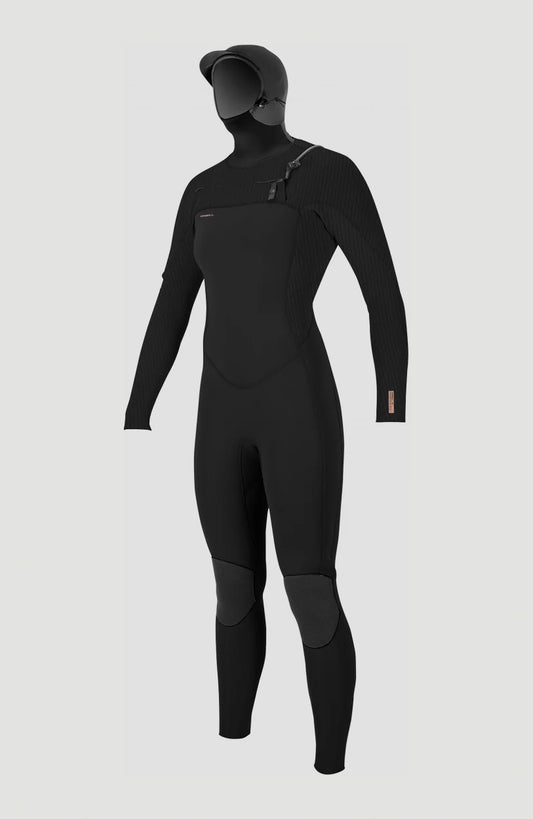 O'neill Damen Hyperfreak 5/4+ Chest Zip Hooded Wetsuit